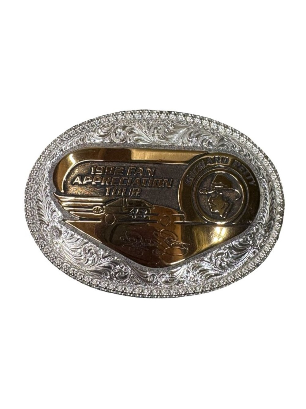 Richard Petty 1992 Fan Appreciation Tour Belt Buckle Gist Solid Bronze #43 STP